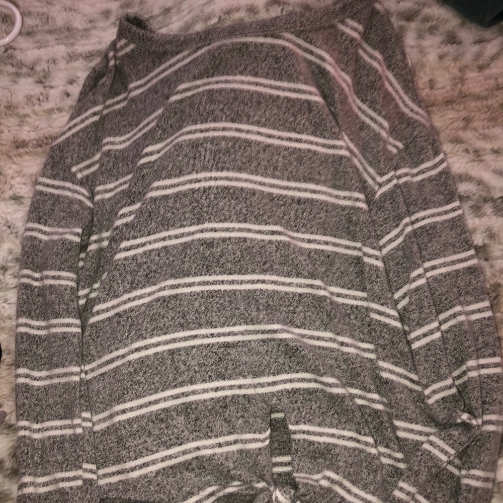 striped cropped shirt